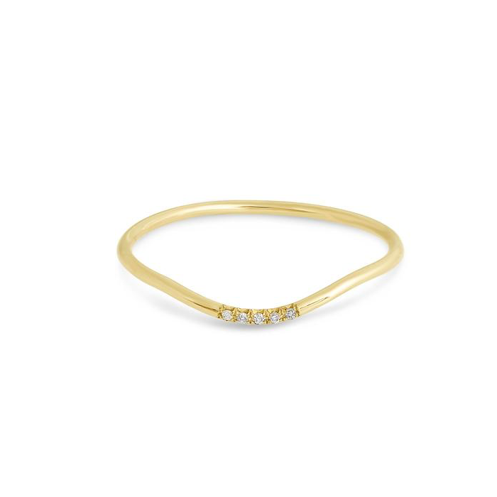 Curved Gold Band Ring for Elegant Style