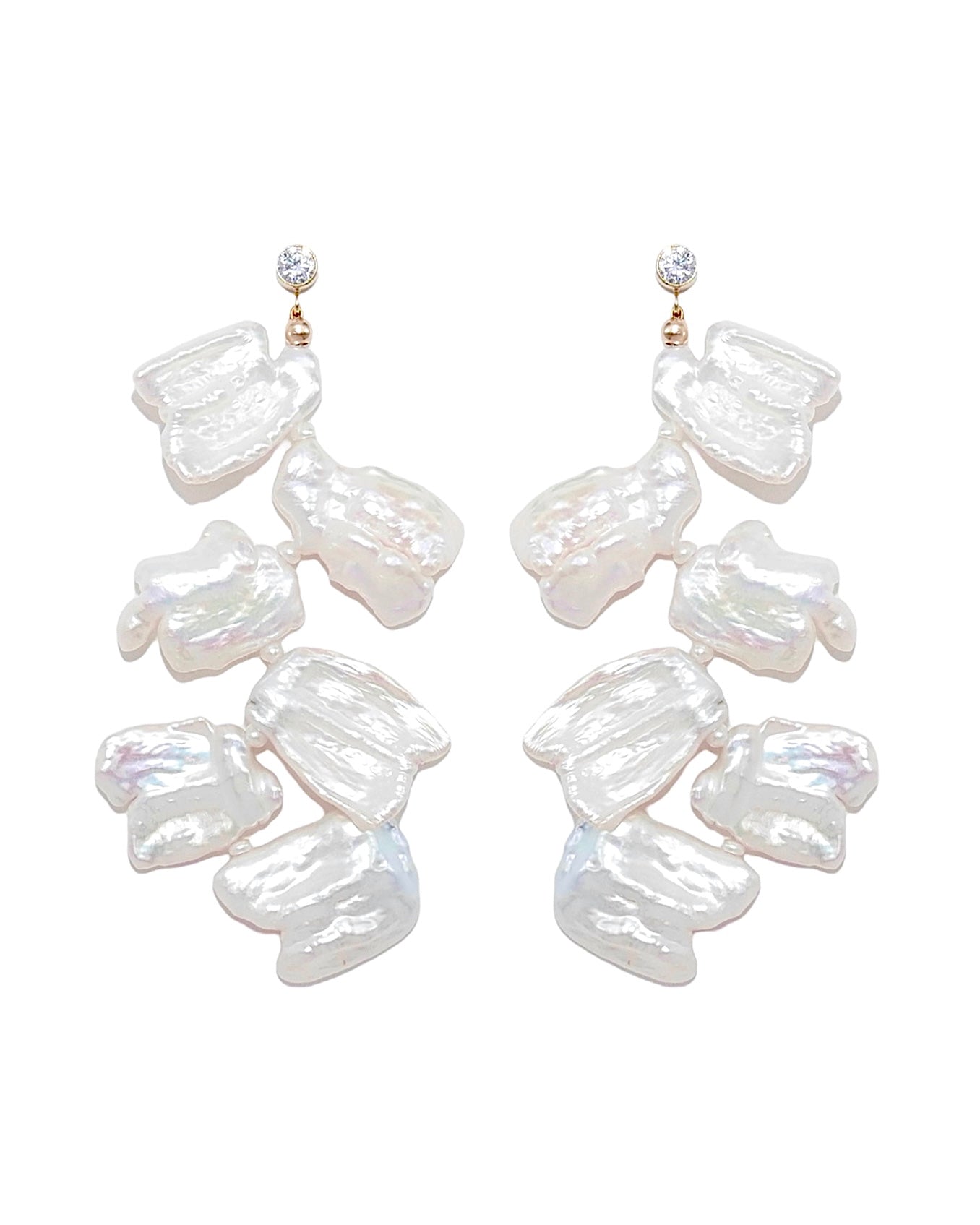 Stylish Freesia Design Earrings in Silver