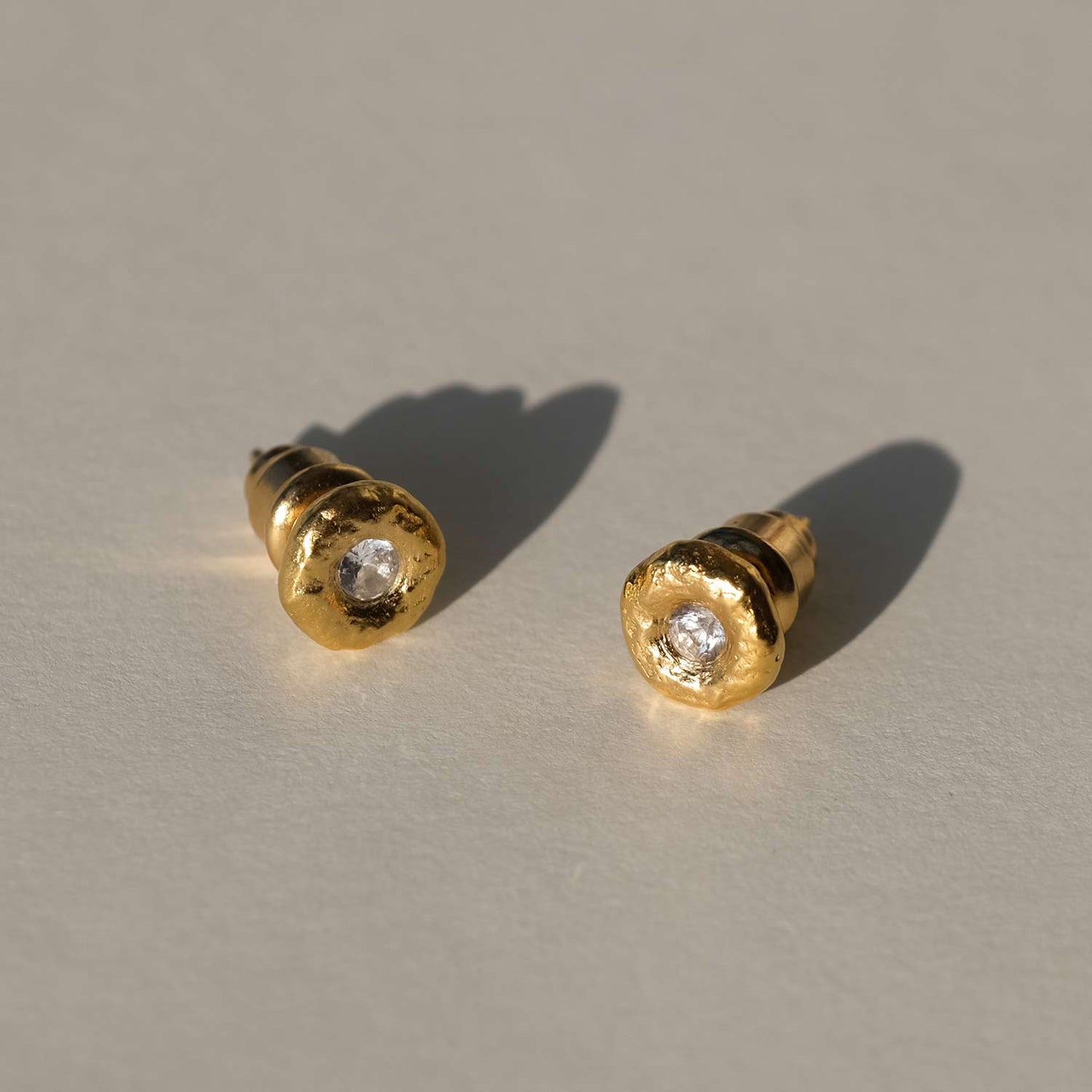 White Sapphire Stud Earrings in Elegant Design