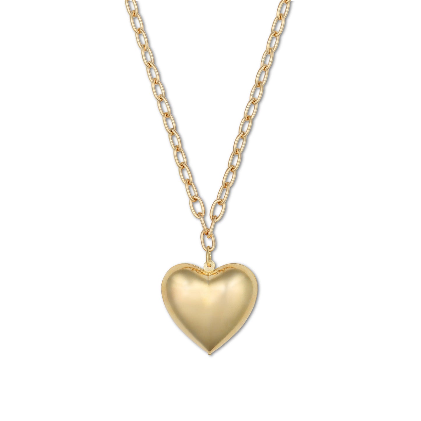 Puffy Heart Pendant Necklace for Women