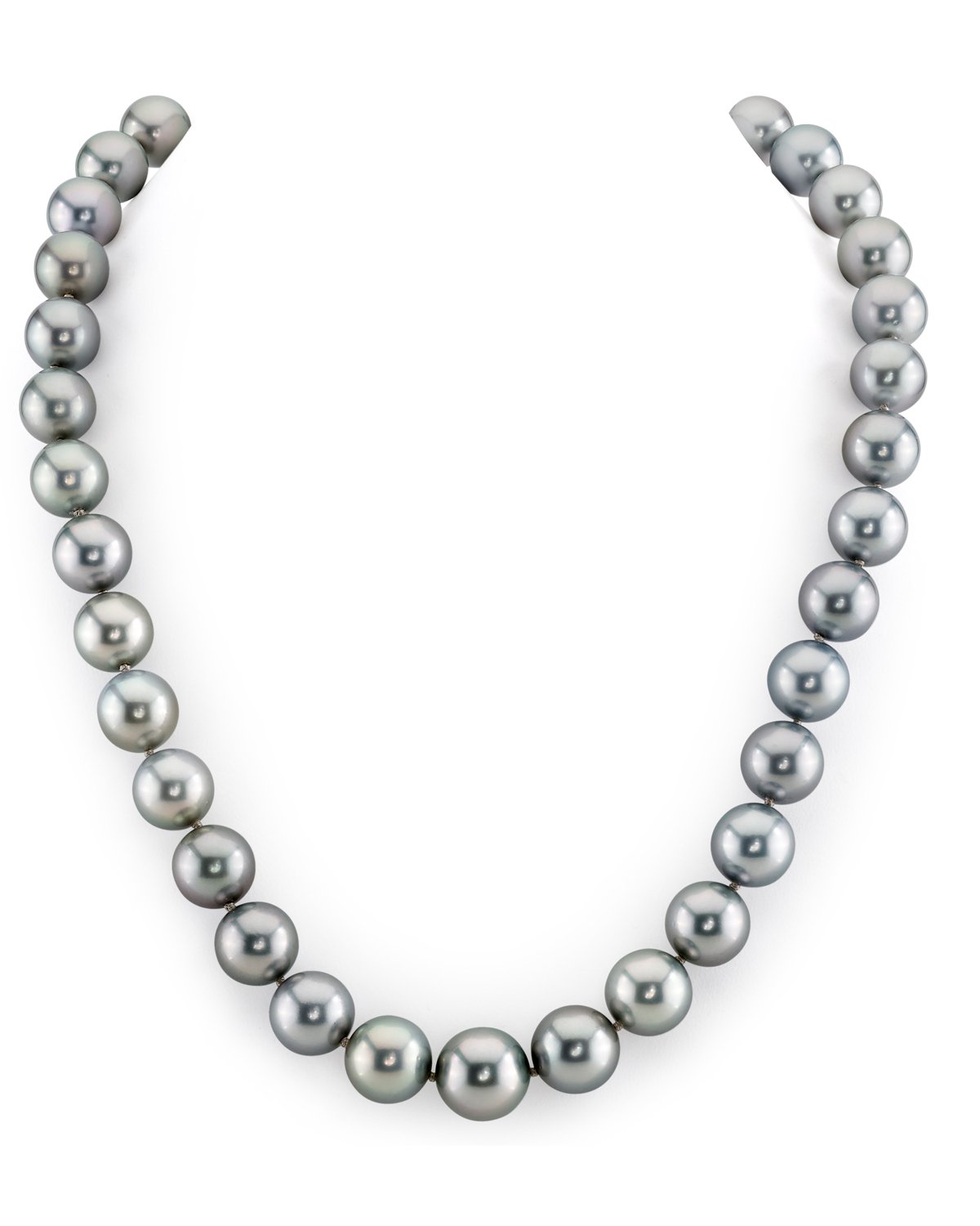 Silver Tahitian Pearl Necklace in Round Style