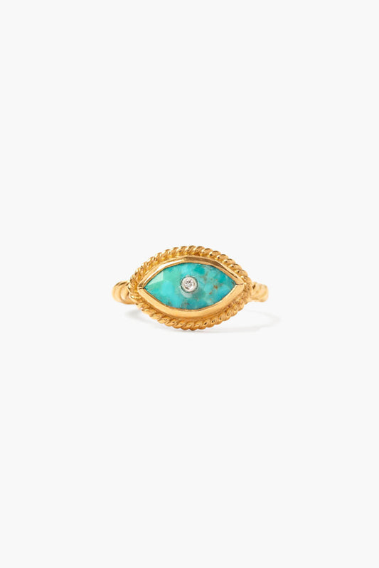 Turquoise Twist Evil Eye Ring