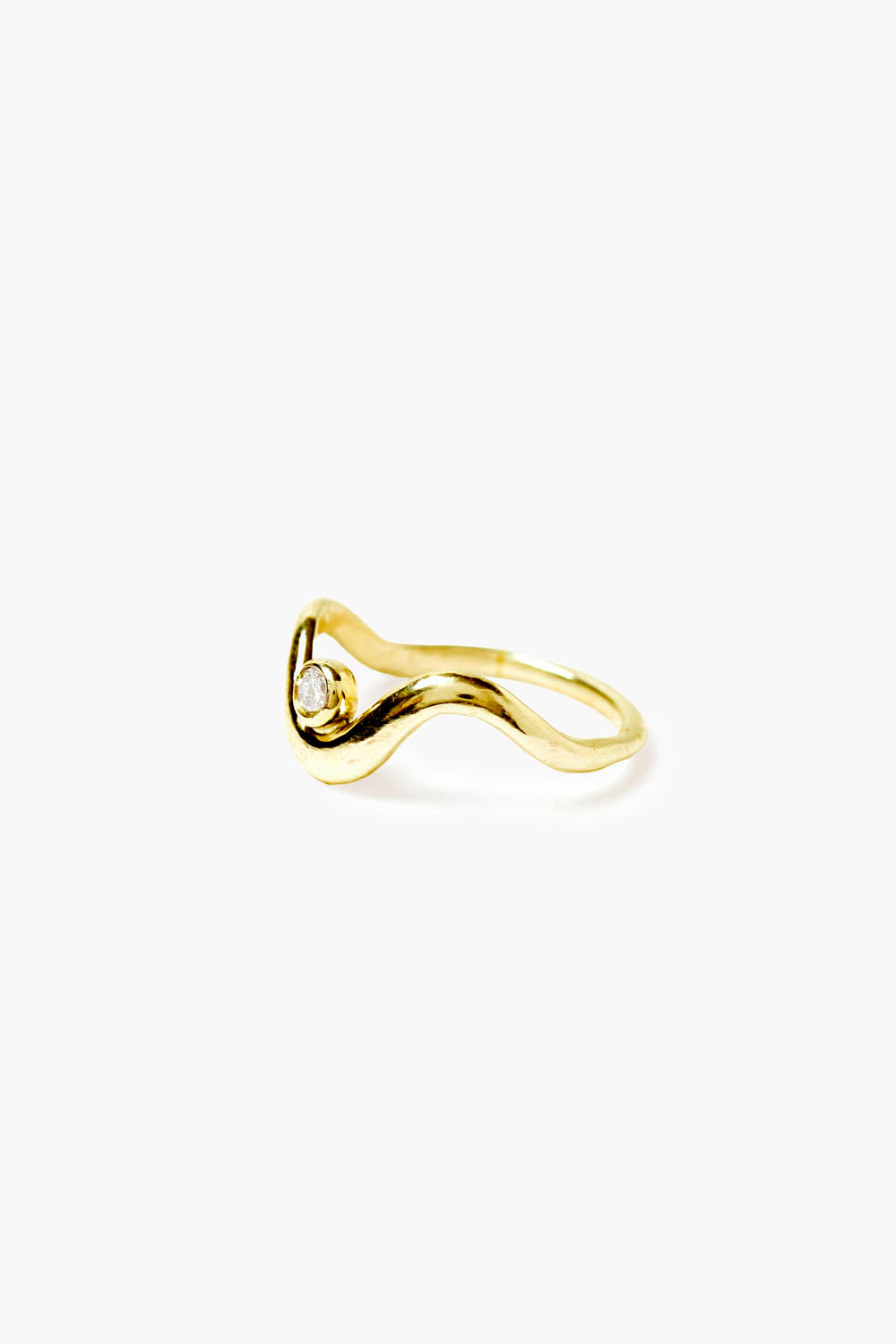 Gold Diamond Canyon Style Ring