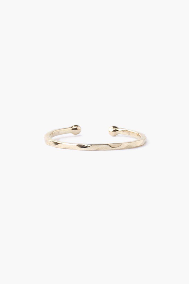 Hammered 14k Gold Toe Ring