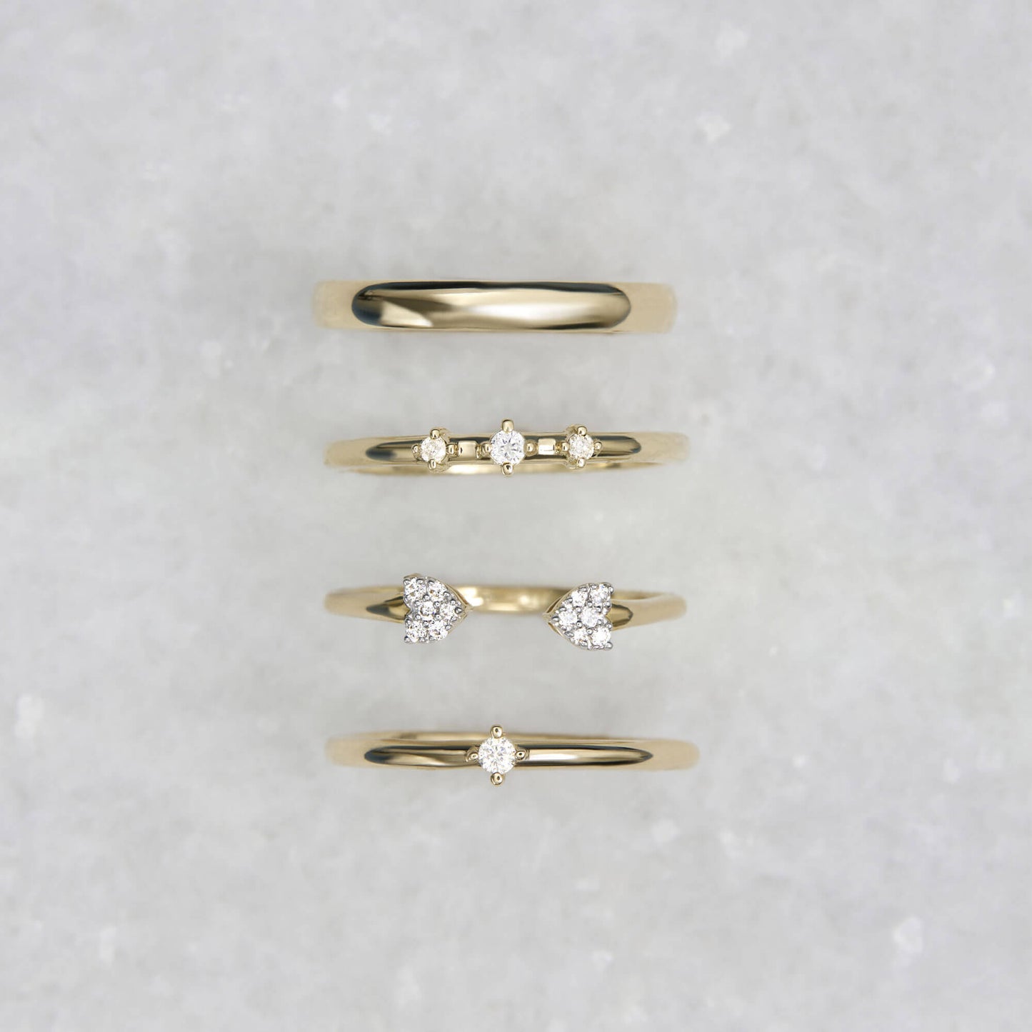 Elegant Trio Diamond Ring in Dainty Design