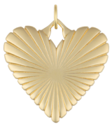 Ribbed Heart Charm in Gold Finish