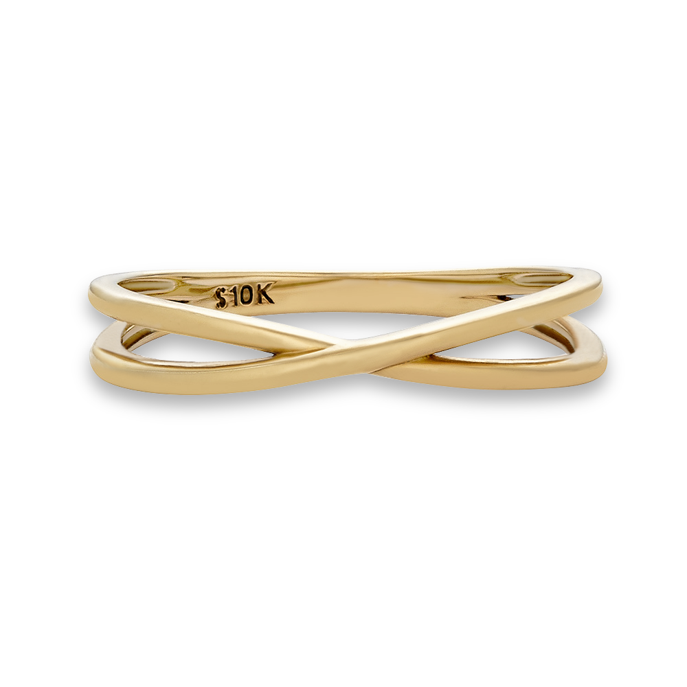 Elegant Crossover Ring in Fine Material