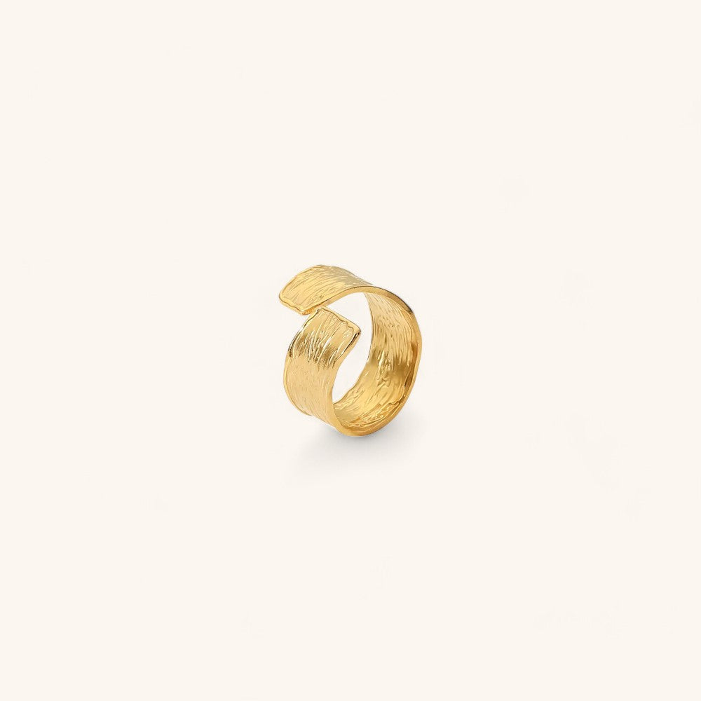 Adjustable Stainless Steel Ring in Gold