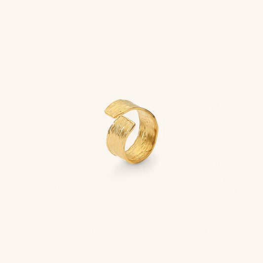 Adjustable Stainless Steel Ring in Gold