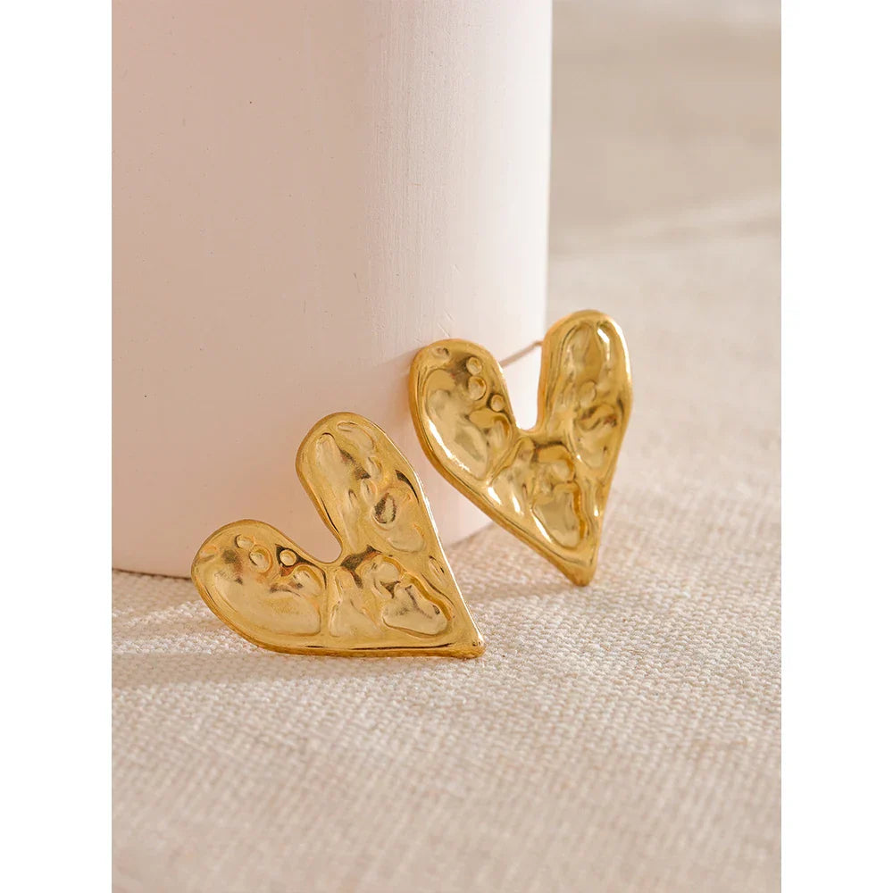 Stylish Stainless Steel Heart Shaped Earrings