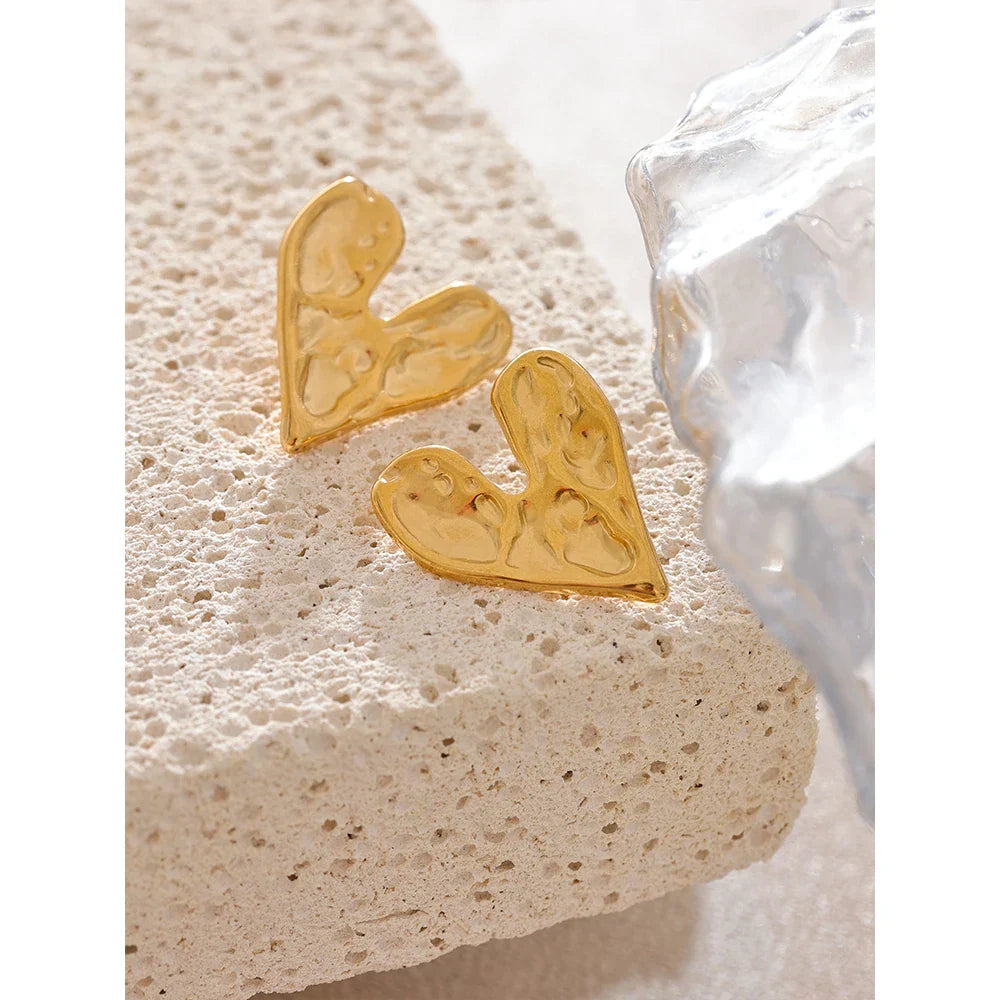 Stylish Stainless Steel Heart Shaped Earrings