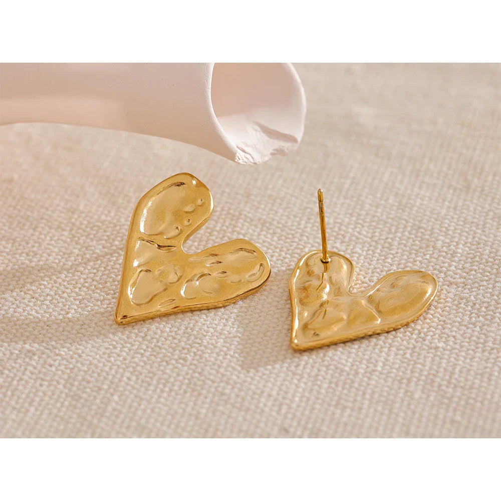 Stylish Stainless Steel Heart Shaped Earrings