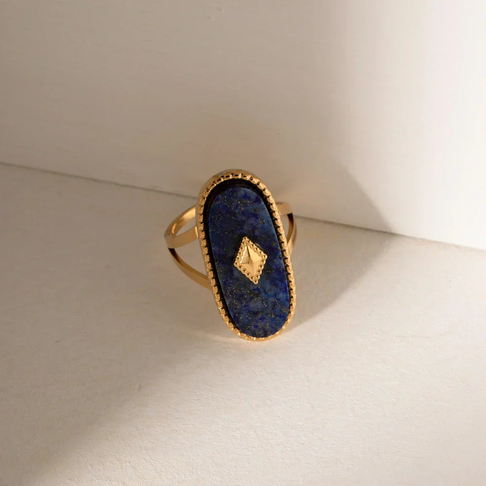 Stylish Lapis Stacking Ring in Elegant Design