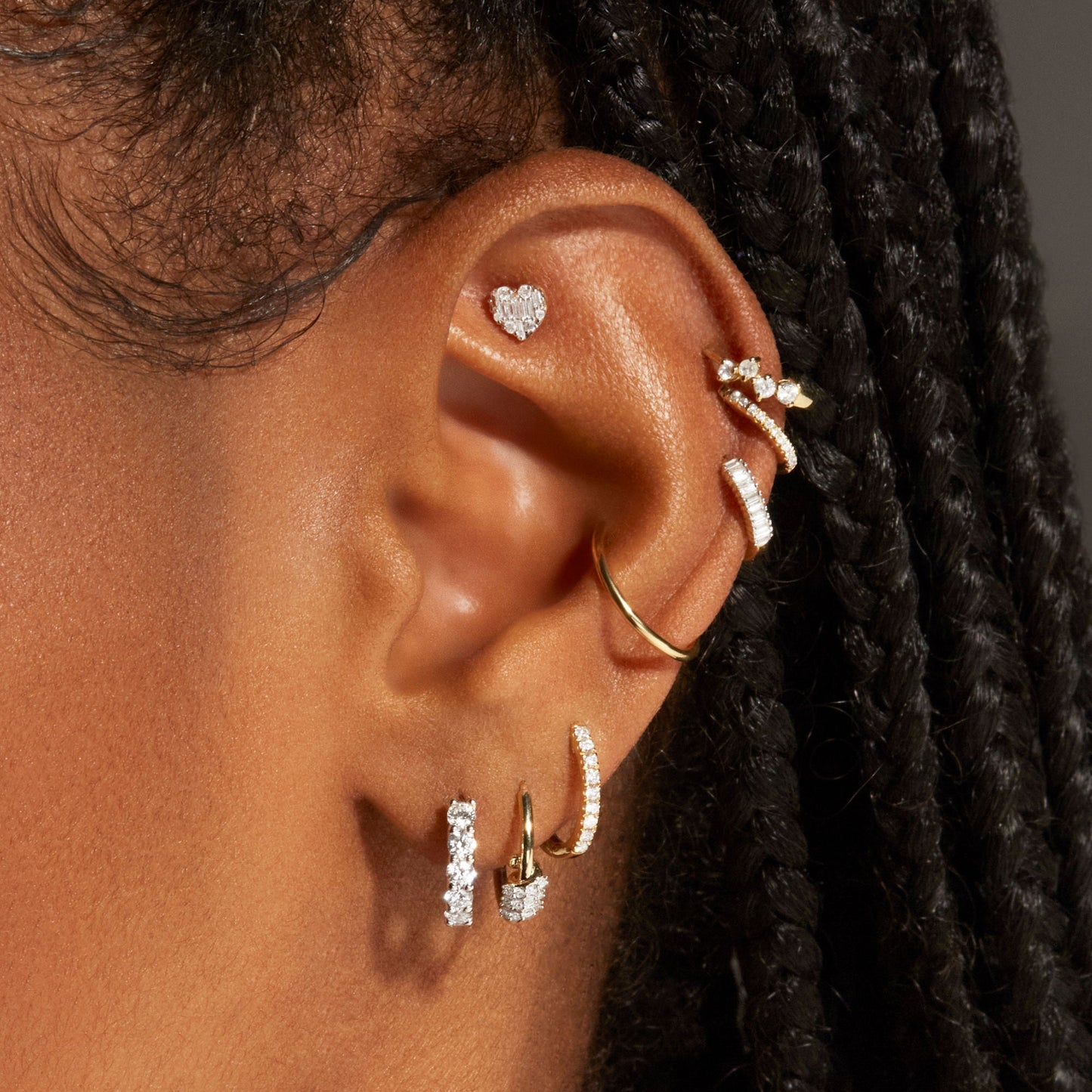 Lab-Created Diamond Fairy Lights Huggie Earrings