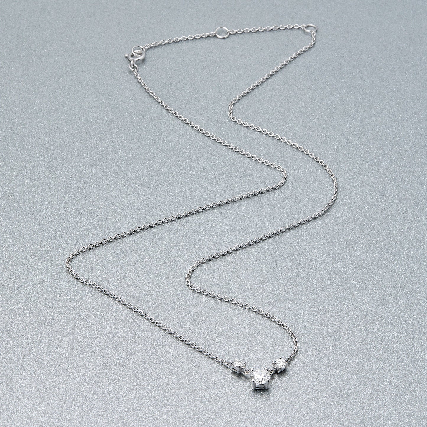 Trio Diamond Necklace with Lab-Created Stones