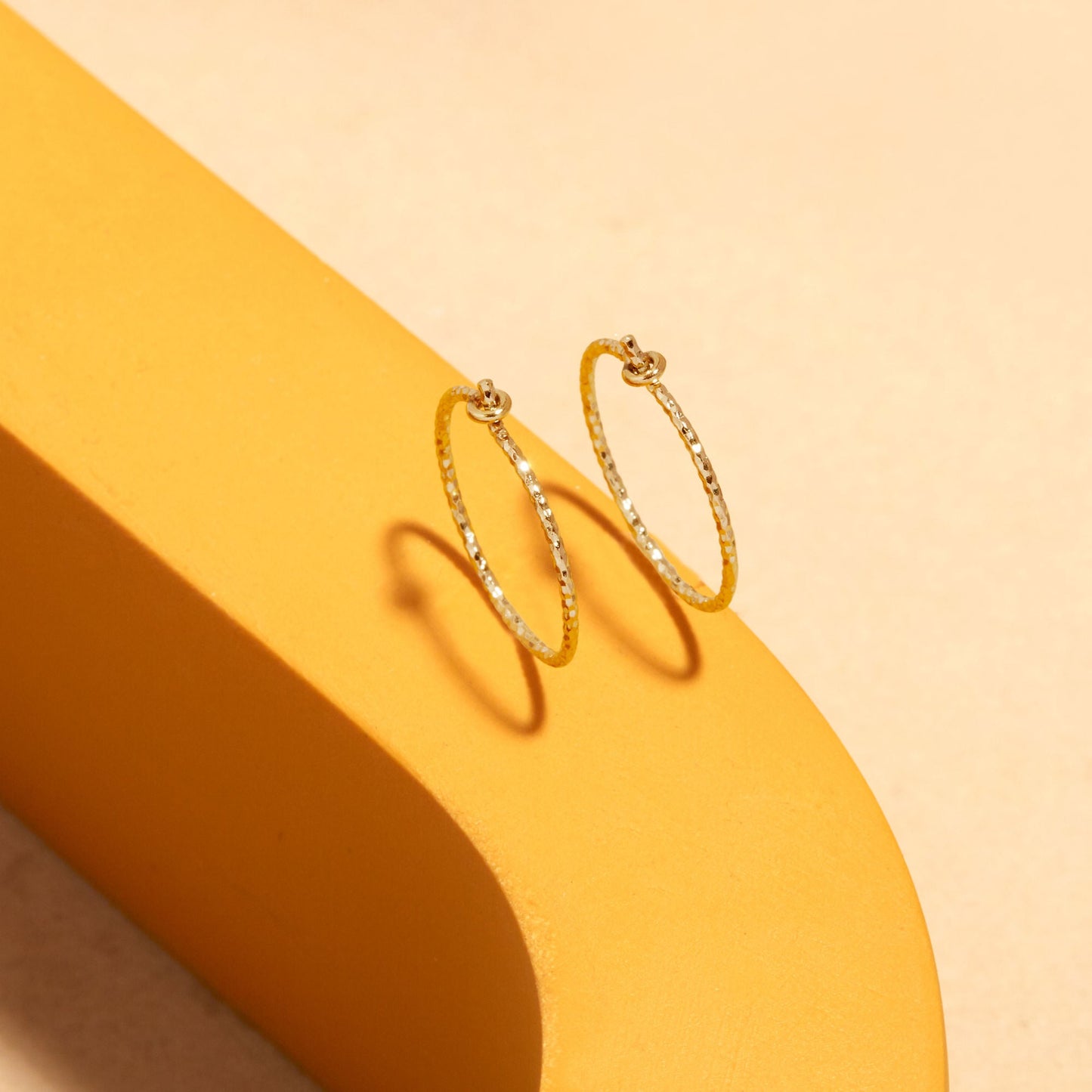 Dainty Sparkle Hoop Earrings in Silver