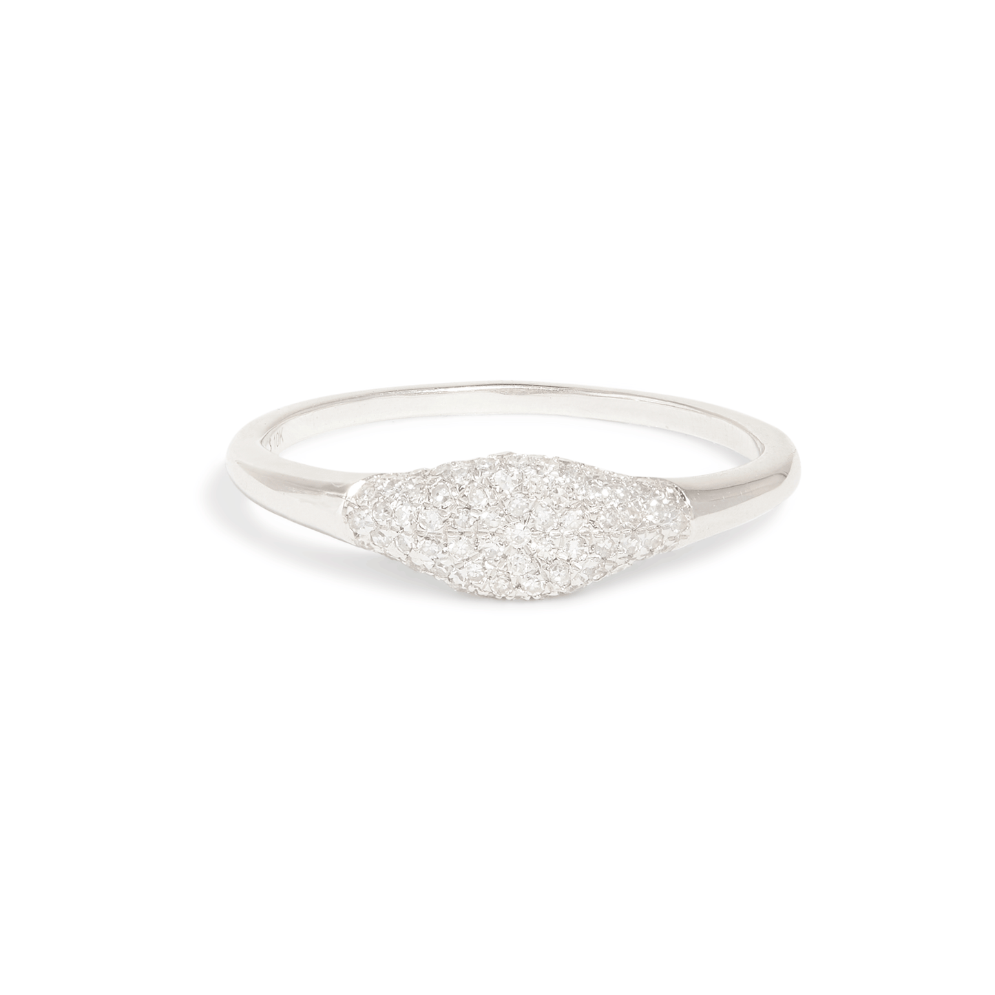 Sparkling Mini Signet Ring in Fine Design