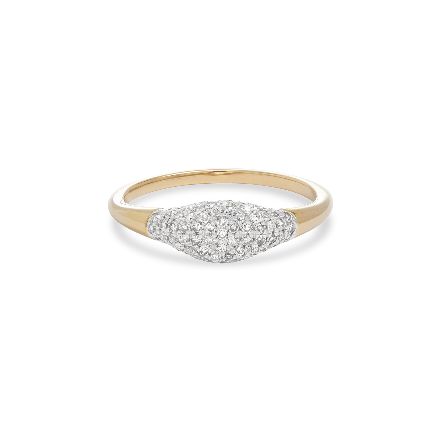 Sparkling Mini Signet Ring in Fine Design