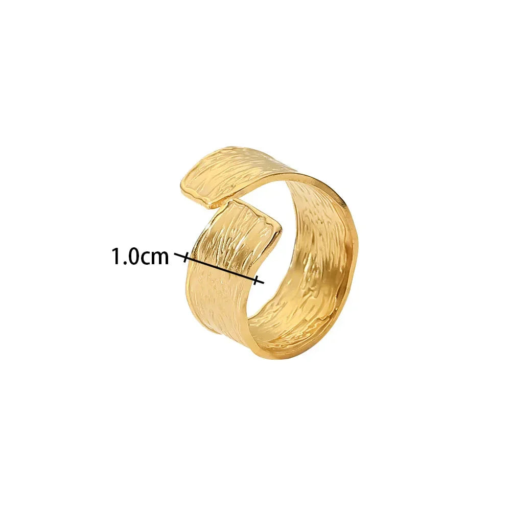 Adjustable Stainless Steel Ring in Gold