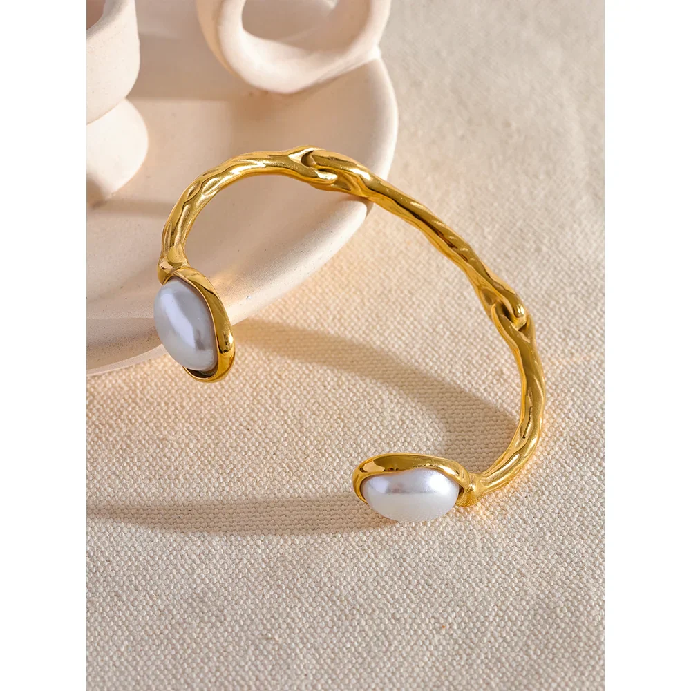 Imitation Pearls Stylish Cuff Bracelet