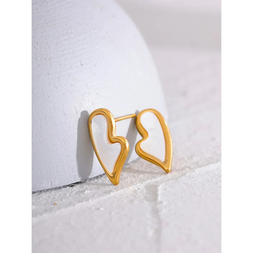 Heart Charm Earrings in Stainless Steel Material