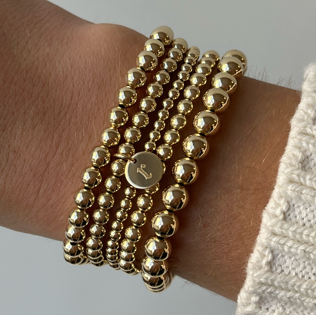 Initial Juno Bracelet Stack in Old English Design