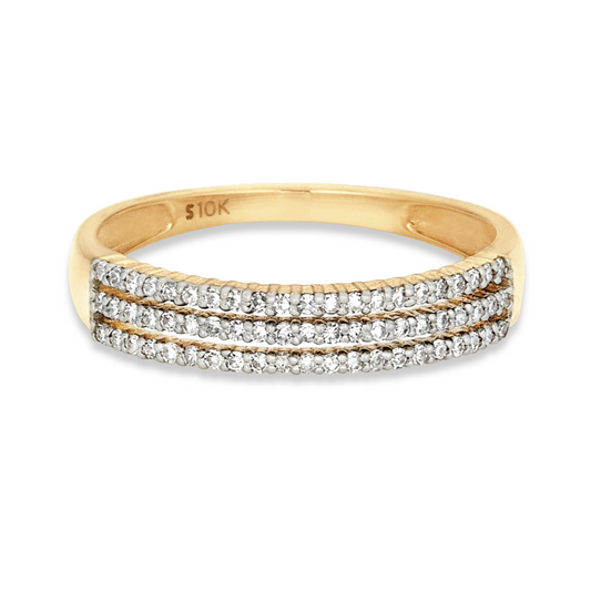 Elegant Diamond Trio Band Ring