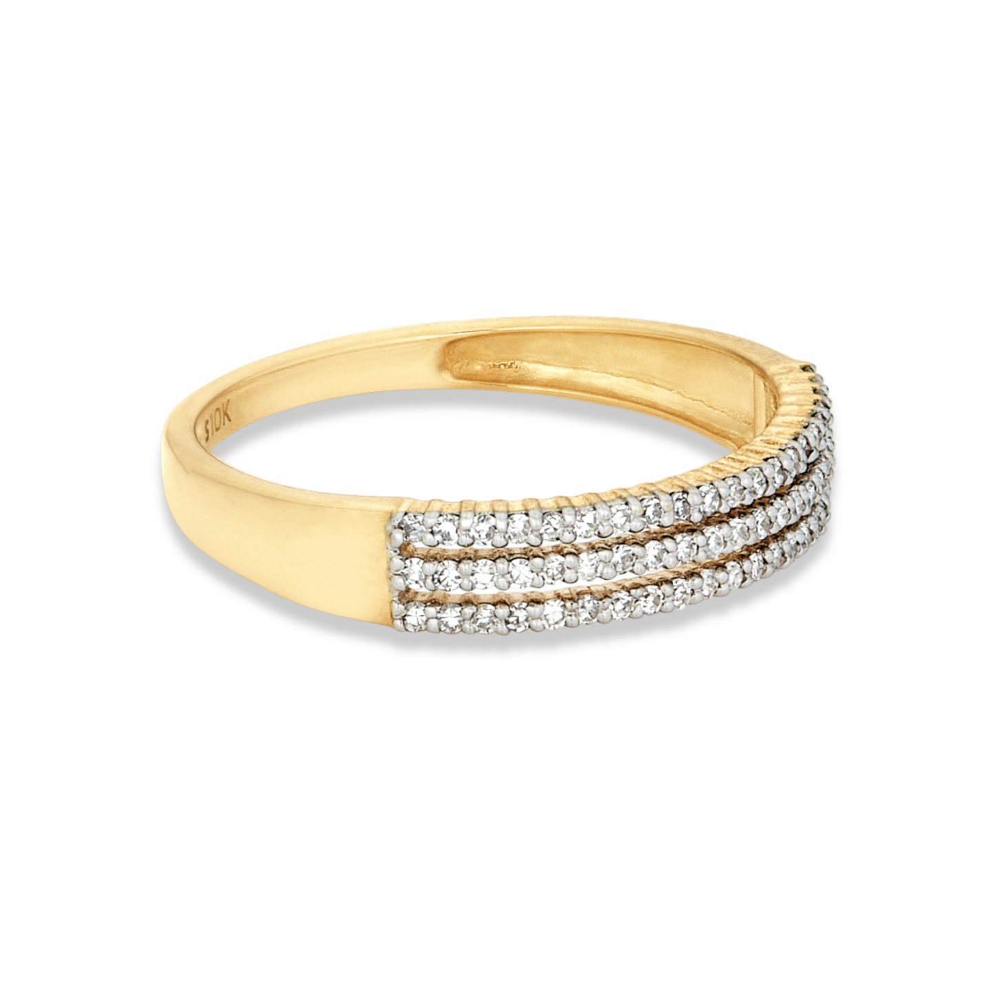 Elegant Diamond Trio Band Ring