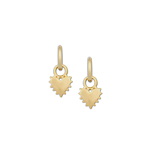 Spikey Heart Two Toned Huggie Earrings