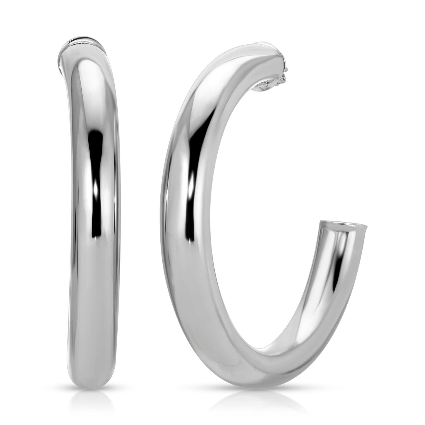 Large Silver Hoop Earrings with Elegant Design