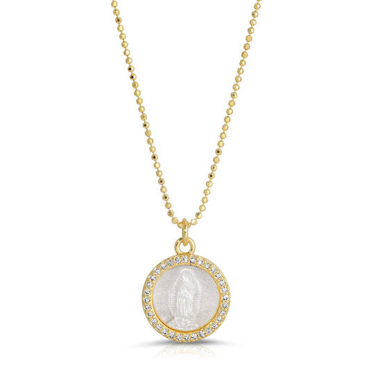 Delicate Mother Mary Silver Necklace