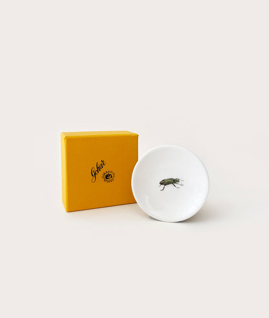 Tiny Plate Bug Trompe L'oeil Art Piece