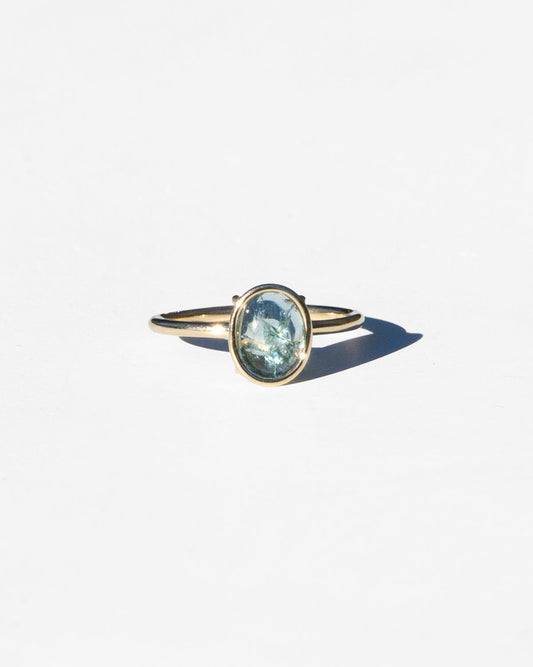 Teal Tourmaline Ring in 14K Gold