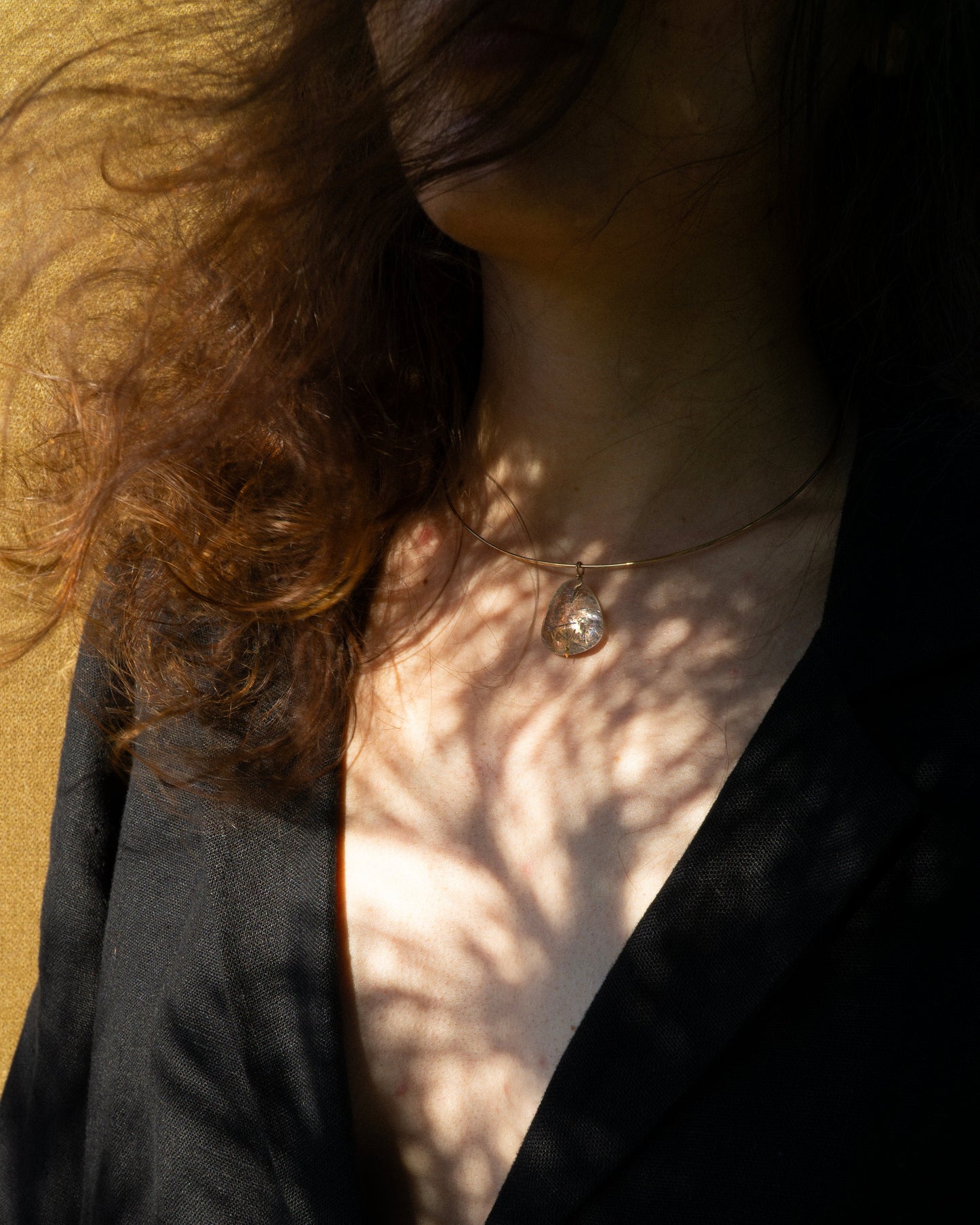 Tourmalated Quartz Drop Pendant Necklace