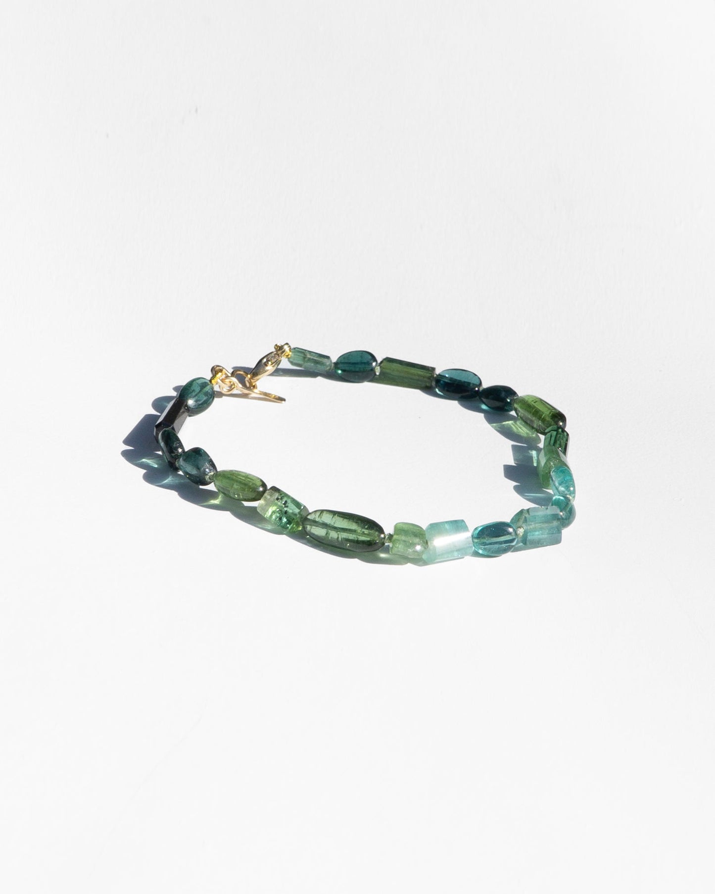 14K Gold Sea Tourmaline Layering Bracelet