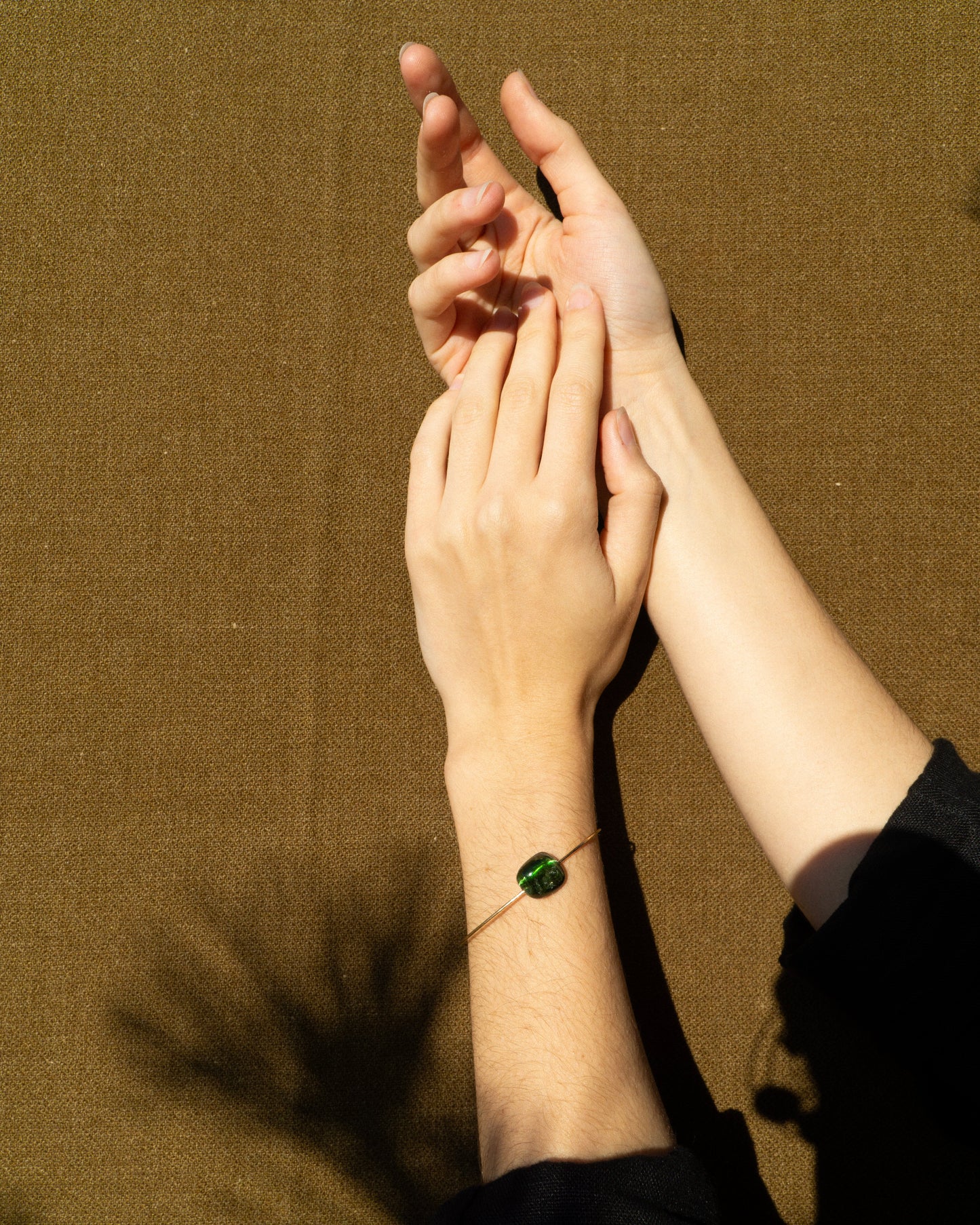 Green Tourmaline Adjustable Cuff Bracelet