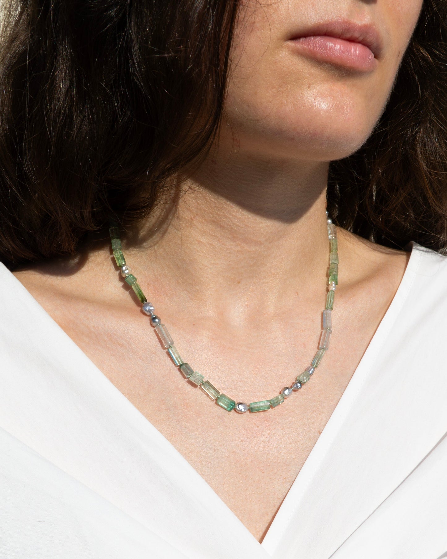 14K Layering Necklace in Danse Verte Style