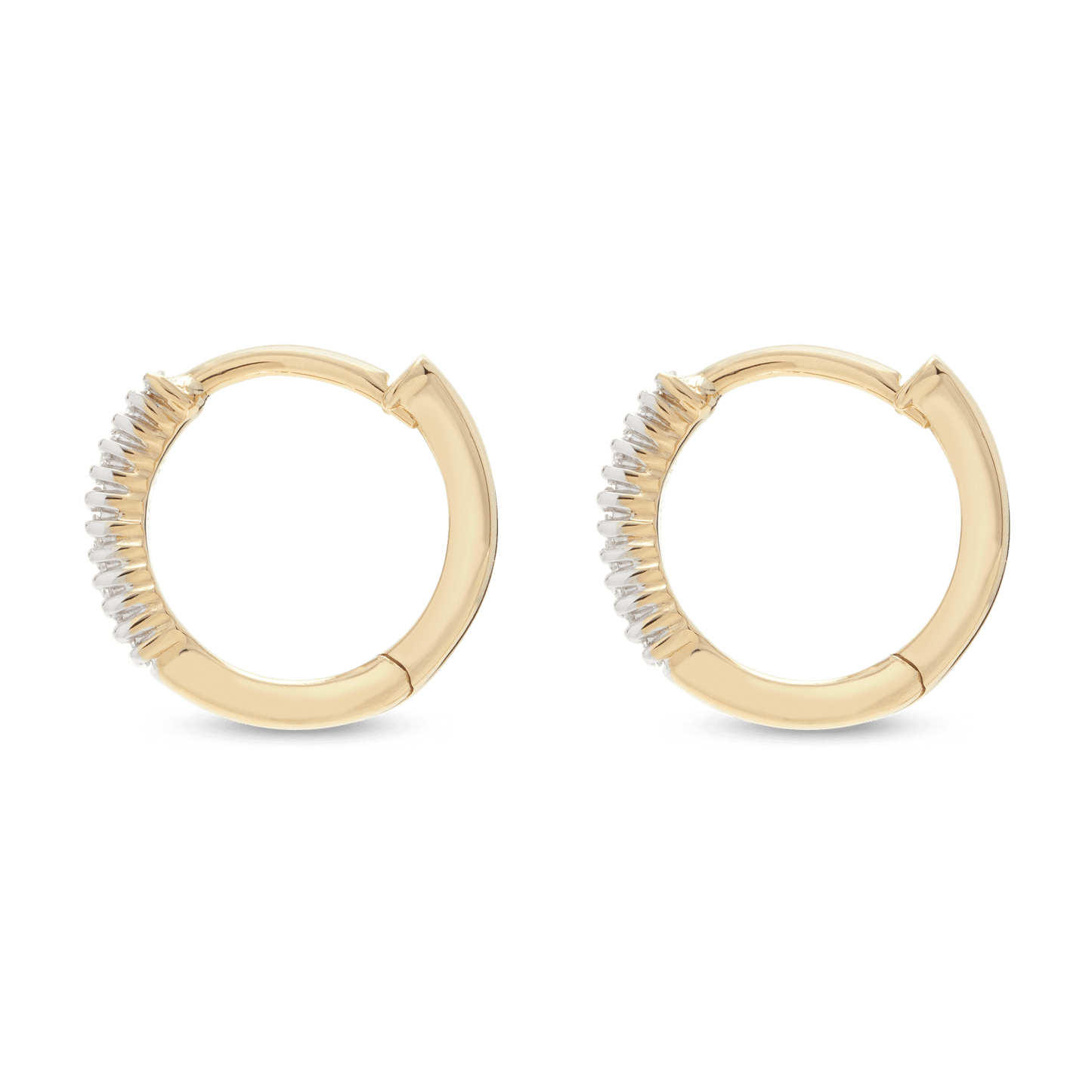 Elegant Baguette Diamond Huggie Earrings