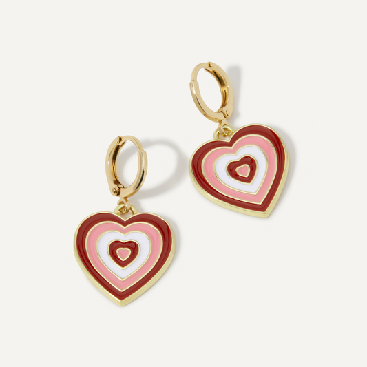 Elegant Twin Hearts Earrings in Silver