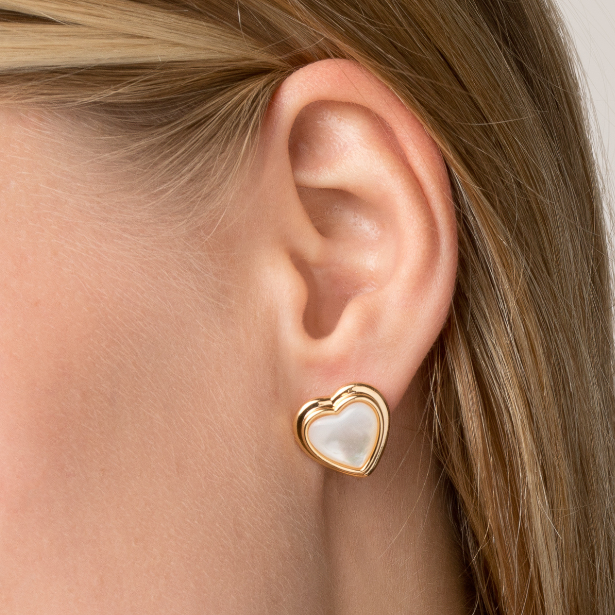 Heart Shaped Pearl Stud Earrings for Everyday Wear