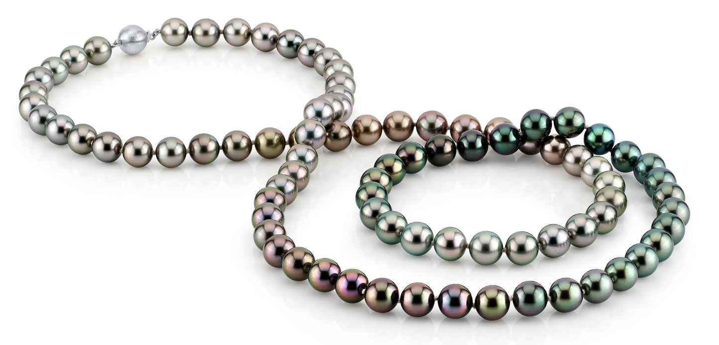 Ombre Graduated Tahitian Pearl Opera Necklace