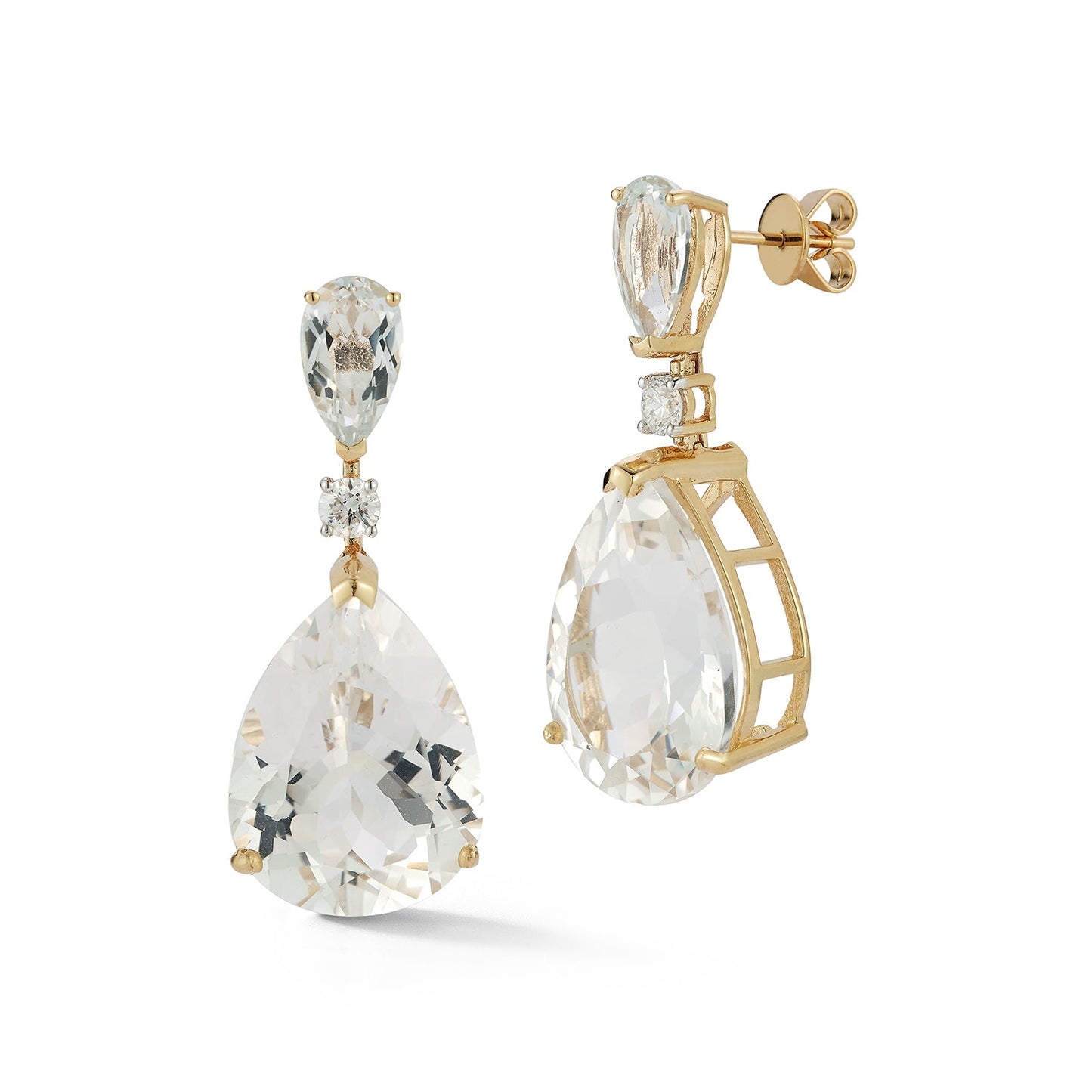 White Topaz Earrings in 14kt Design