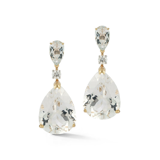 White Topaz Earrings in 14kt Design