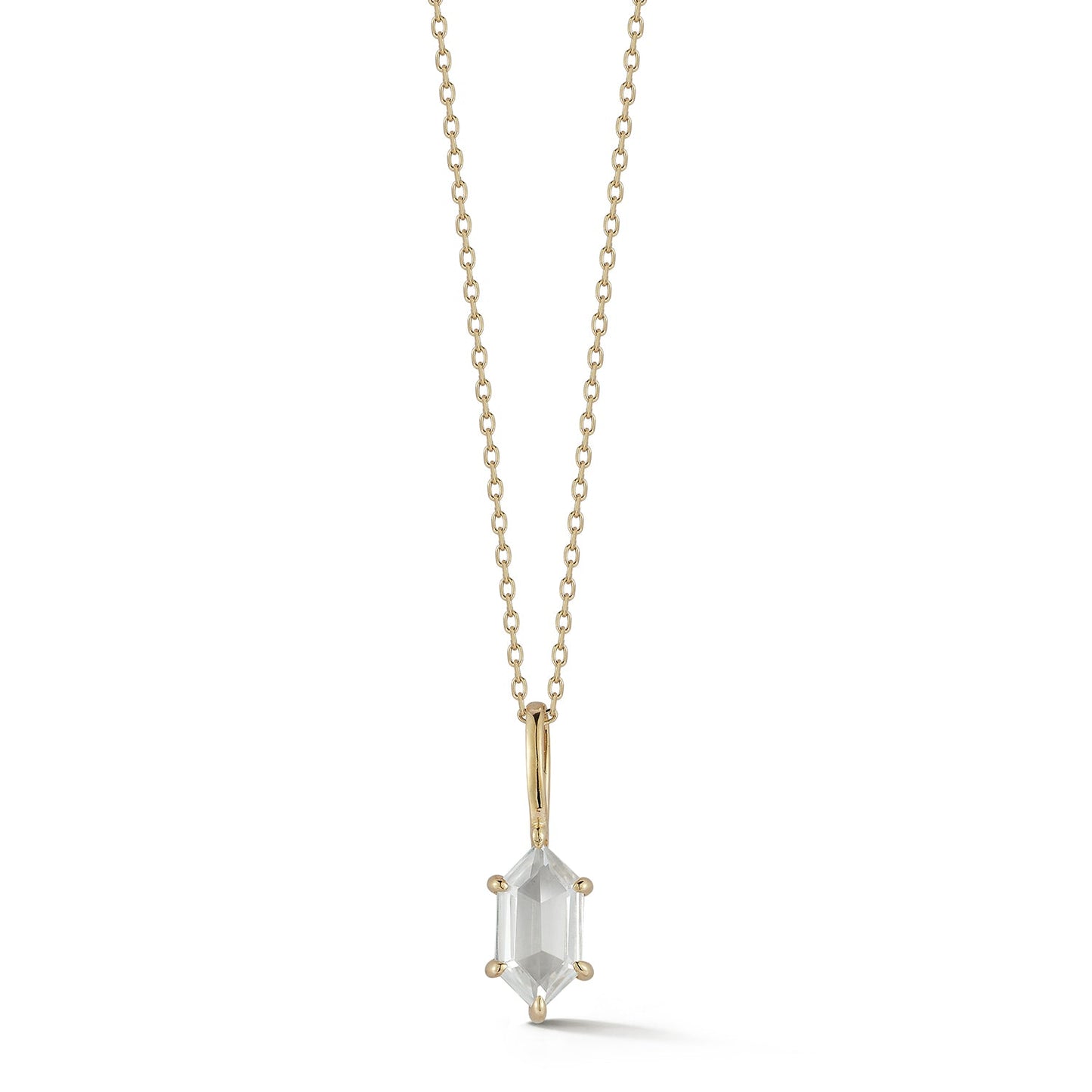 Hexagon Necklace with 14kt White Topaz