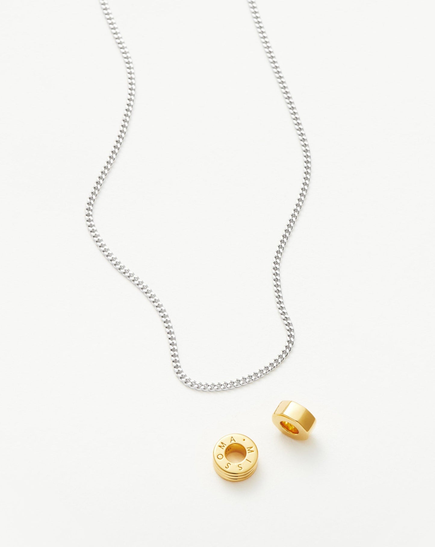 Floating Charm Necklace in 18k Gold and Silver