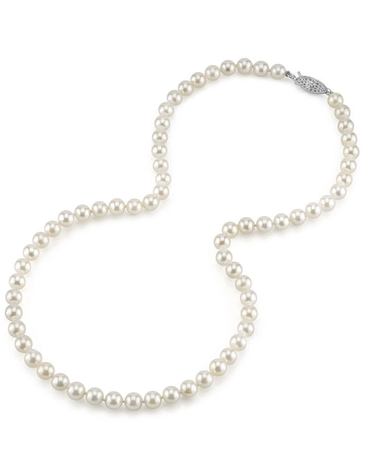 White Akoya Pearl Necklace in AA+ Quality 1