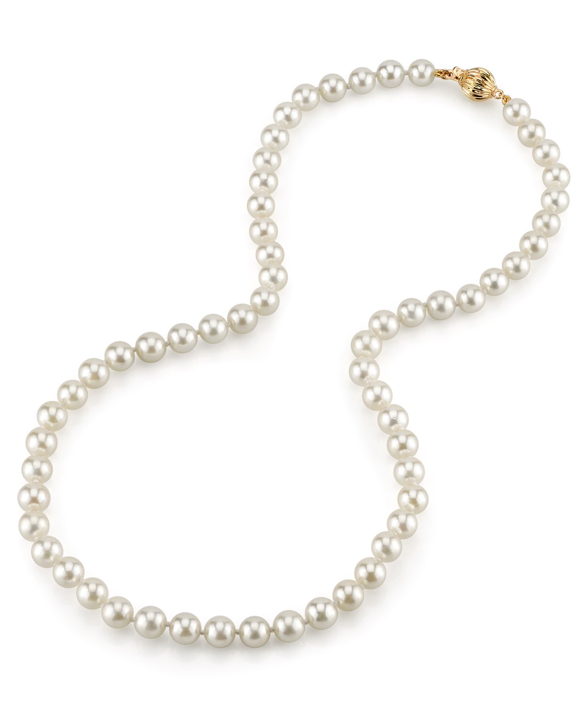 Elegant White Akoya Pearl Necklace 6.5 to 7 Millimeters