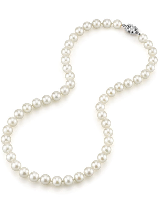 White Akoya Pearl Necklace 8.0 to 8.5mm AA Quality