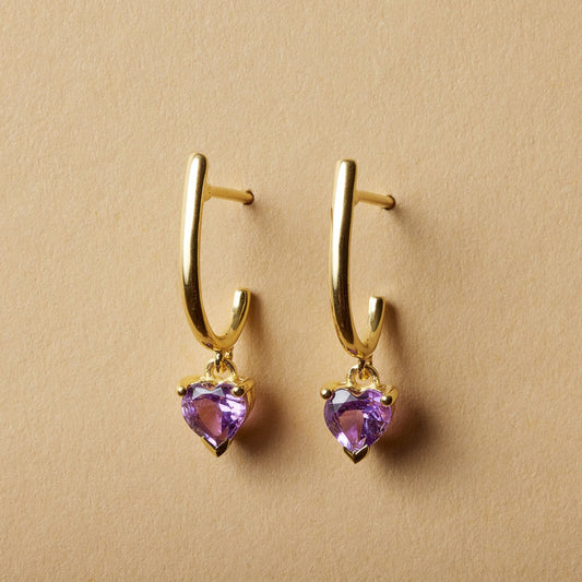 Amethyst Huggie Earrings for Everyday Wear