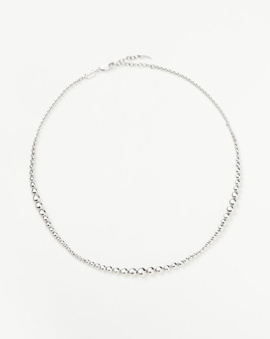 Sterling Silver Beaded Choker Necklace